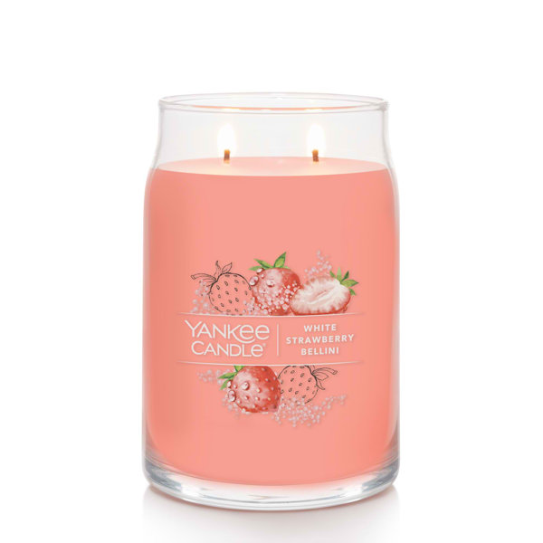 YANKEE CANDLE Signature White Strawberry Bellini Scented Jar Candle